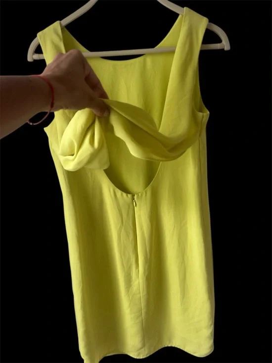 BCBGMaxAzria Neon Lime Sleeveless Shift Dress - Picture 3 of 7